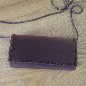 FIND #4 PRICE REDUCEDx2 HB Coppery-Bronze Satin Clutch with Crossbody Cord Strap
